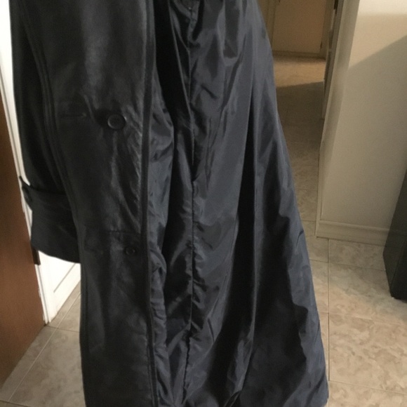 HP- DONNA PELLE LONG VINTAGE TIMELESS BLACK LEATHER TRENCH COAT/WITH HOOD/SZ S - Picture 9 of 16